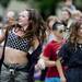 Ann Arbor resident Lauren Wright (left) dances with Emily Klinkman (right) during the Townie Street Party on Monday, July 15. Daniel Brenner I AnnArbor.com